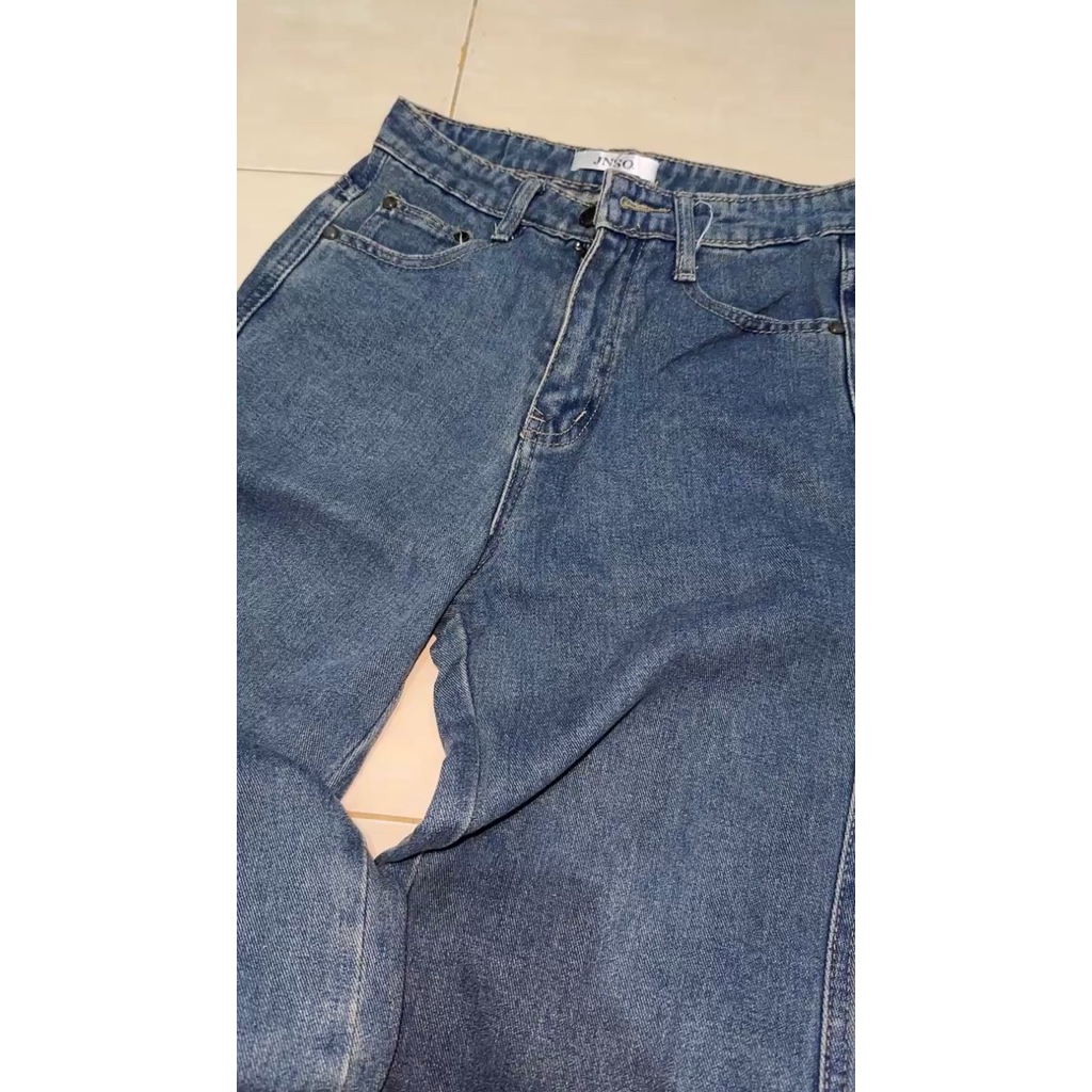 preloved celana jeans jiniso, gratis baju croptop