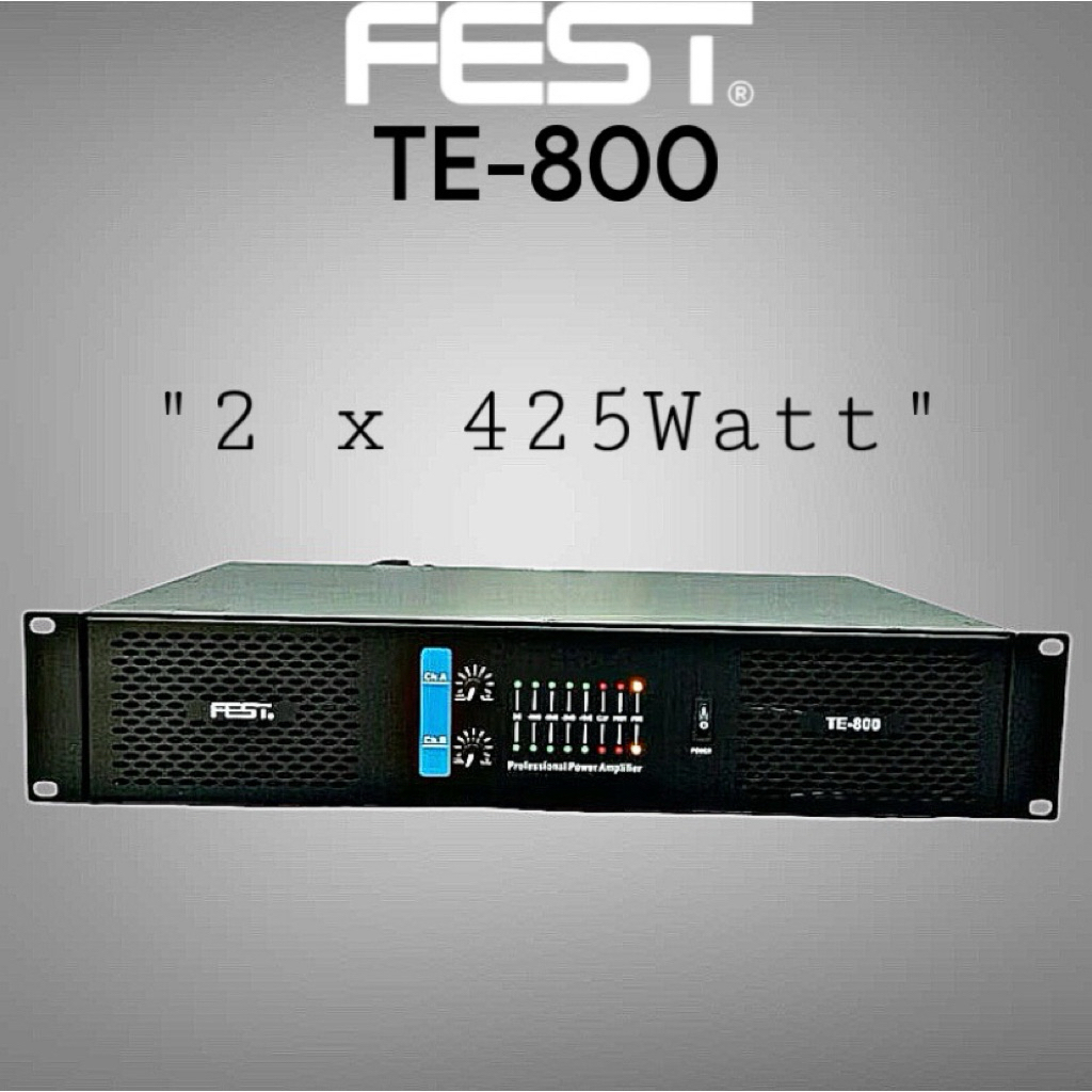 Power FEST TE 800 Original Product 2 Channel 425Watt Amplifier TE800
