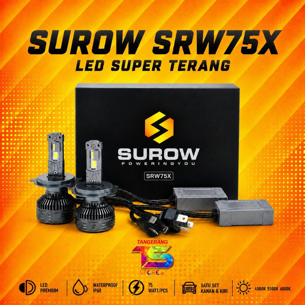 LAMPU LED MOBIL SUPER TERANG SUROW SRW75X H4 H11 H16 H8 H9 HB4 HB3 H7 HIR2 9005 9006