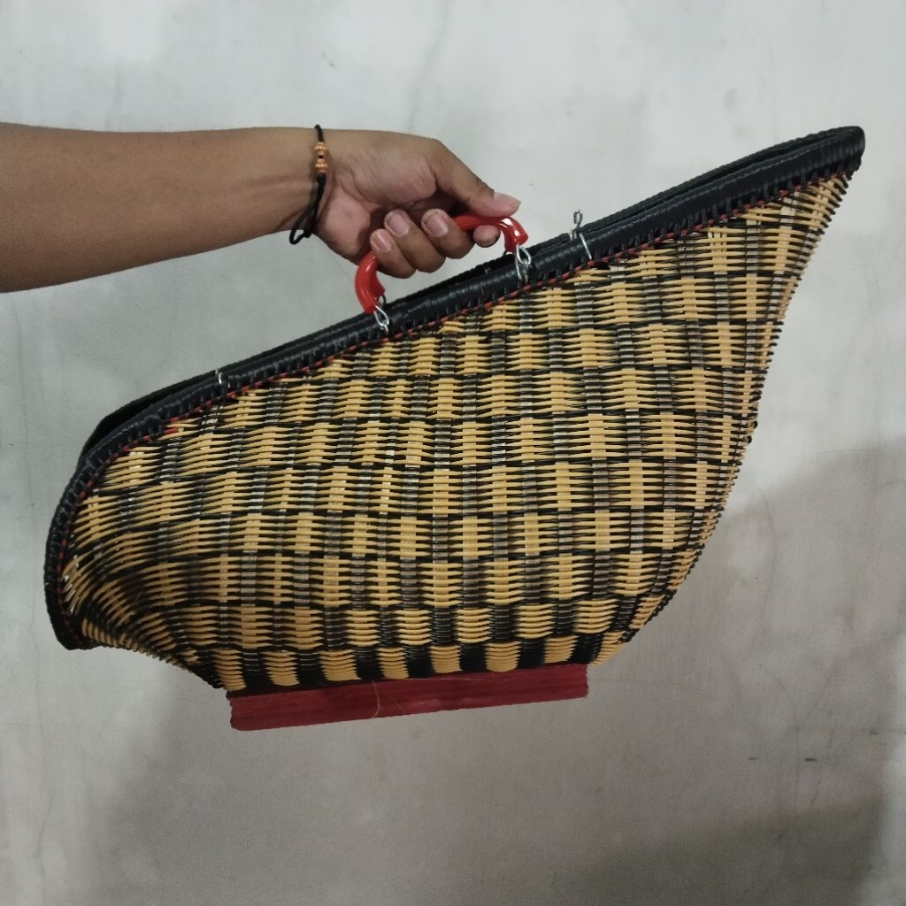 Kiso Ayam Motif Catur bahan Fiber Kualitas Terbaik Tas Ayam Bangkok Kepek Ayam Jago