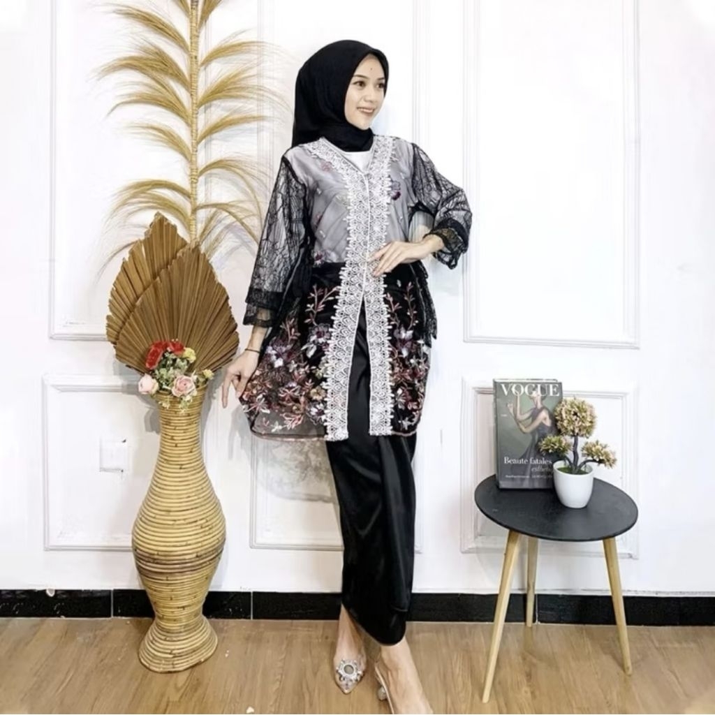 preloved oneset brukat setelan kondangan rok lilit baju pesta