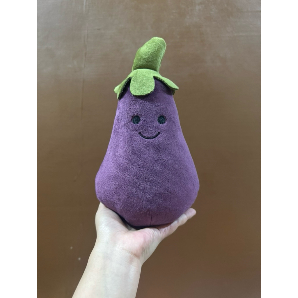 Boneka Karakter Terong Ungu size 22cm / Boneka Eggplant / Boneka Terong / Boneka Eggplant Lucu / Bon