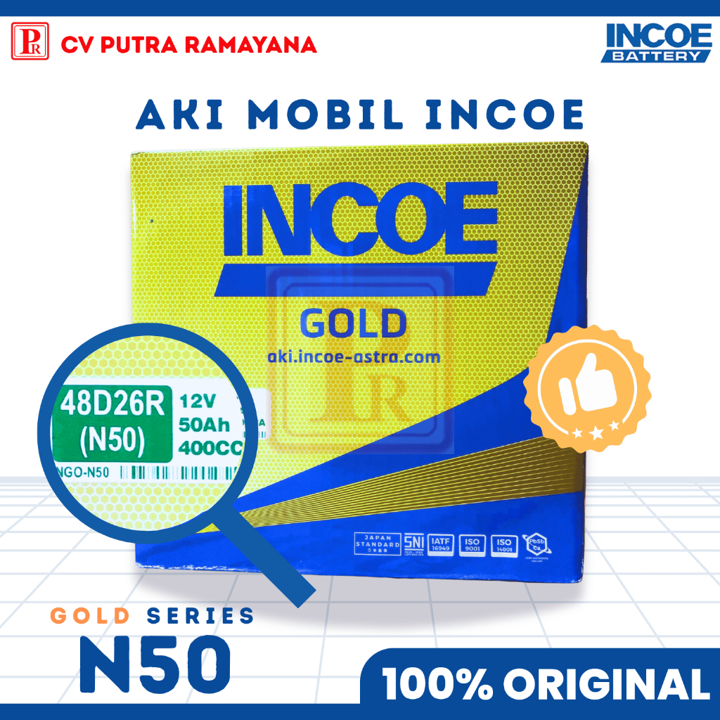 AKI (ACCU) MOBIL INCOE GOLD N50 ORIGINAL