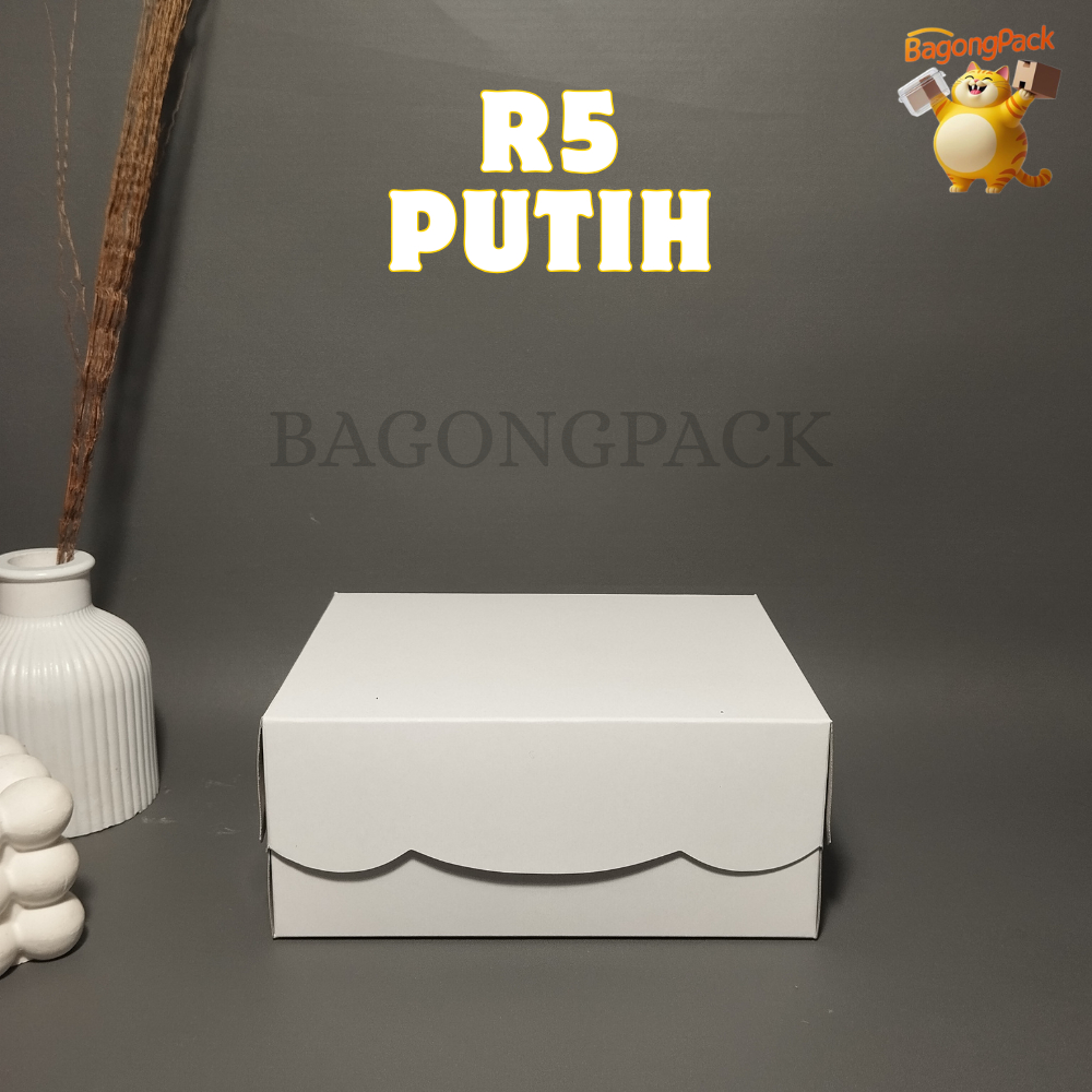 (ECER) DUS KUE KOTAK KUE R5 PUTIH DUPLEX AK KETEBALAN 310GSM NON LAMINASI