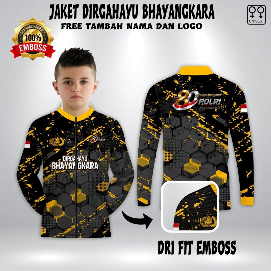Jaket tracktop Polo Baju Bhayangkara ke 80 2026 jersey anak  polri indonesia