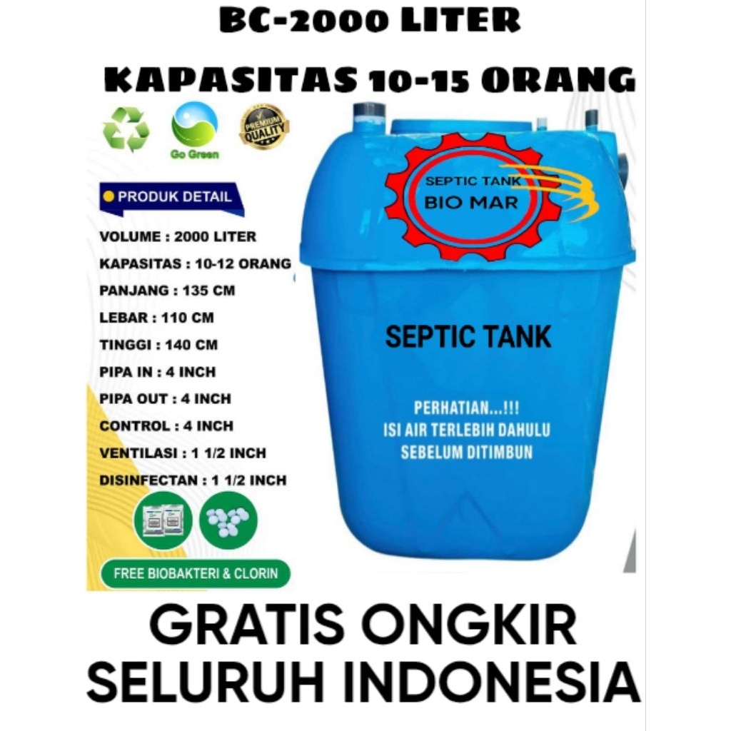 SEPTIC TANK BIOMARR BIOTECH BIOMART 2000 LITER