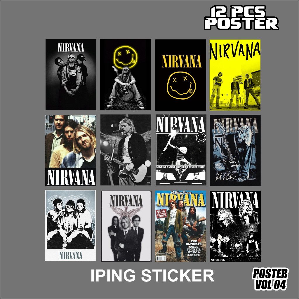 POSTER DINDING ANAK BAND 24 PCS  21x15cm VINTAGE BAND OASIS THE BITLES NIRWANA. AESTHETIC VOL 1