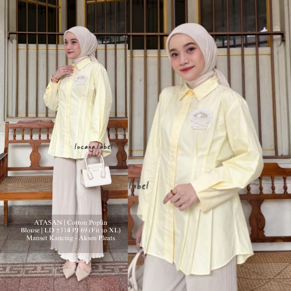 LOCANA LABEL Amber Blouse Locana Label Maple Atasan Lace Premium Brukat Halus LCN Solo
