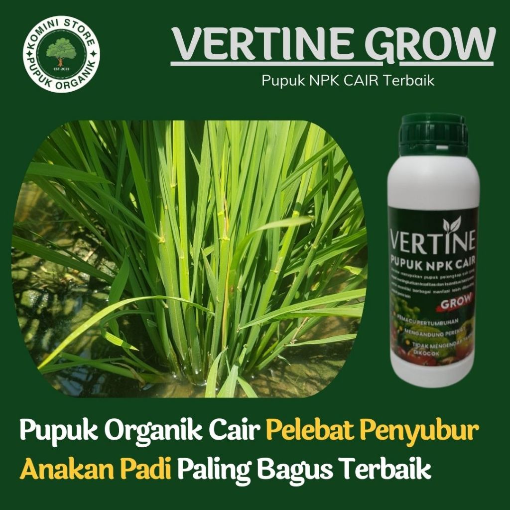 VERTINE Pupuk Padi Organik Terbaik Booster Pengisi Bulir Padi Bernas Anti Roboh Pertumbuhan Akar Dau