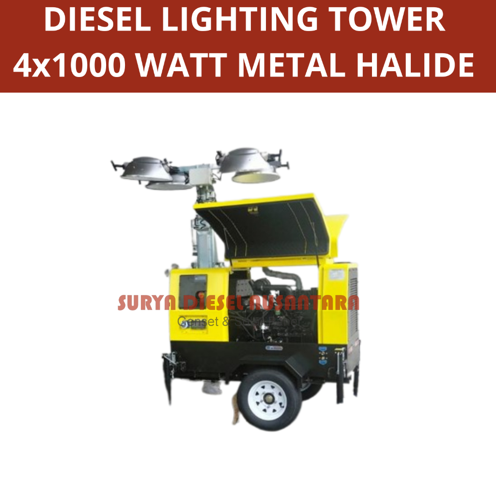 iesel Lighting Tower MPMC 4x1000 Watt Metal Halide - Tower Lampu Diesel 4x1000W