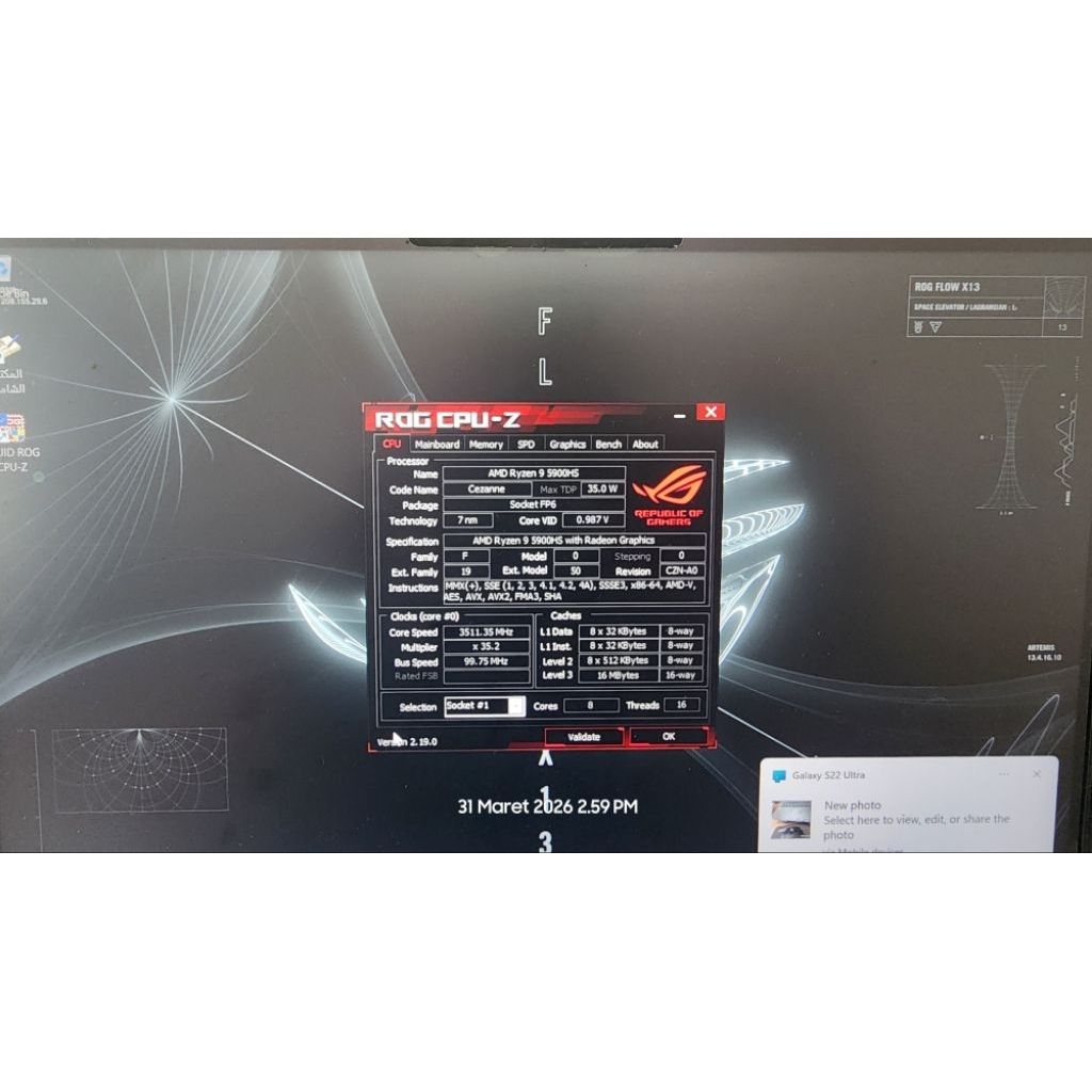 ROG FLOW X13 R9 5900HS RTX3050 TI
