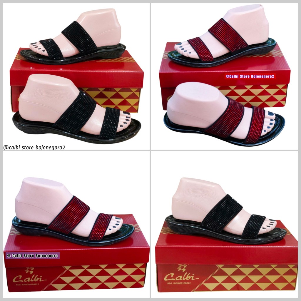 (( STOK READY )) SANDAL CALBI ORIGINAL MODEL SELOP PERMATA POLOS CANTIK ELEGANT