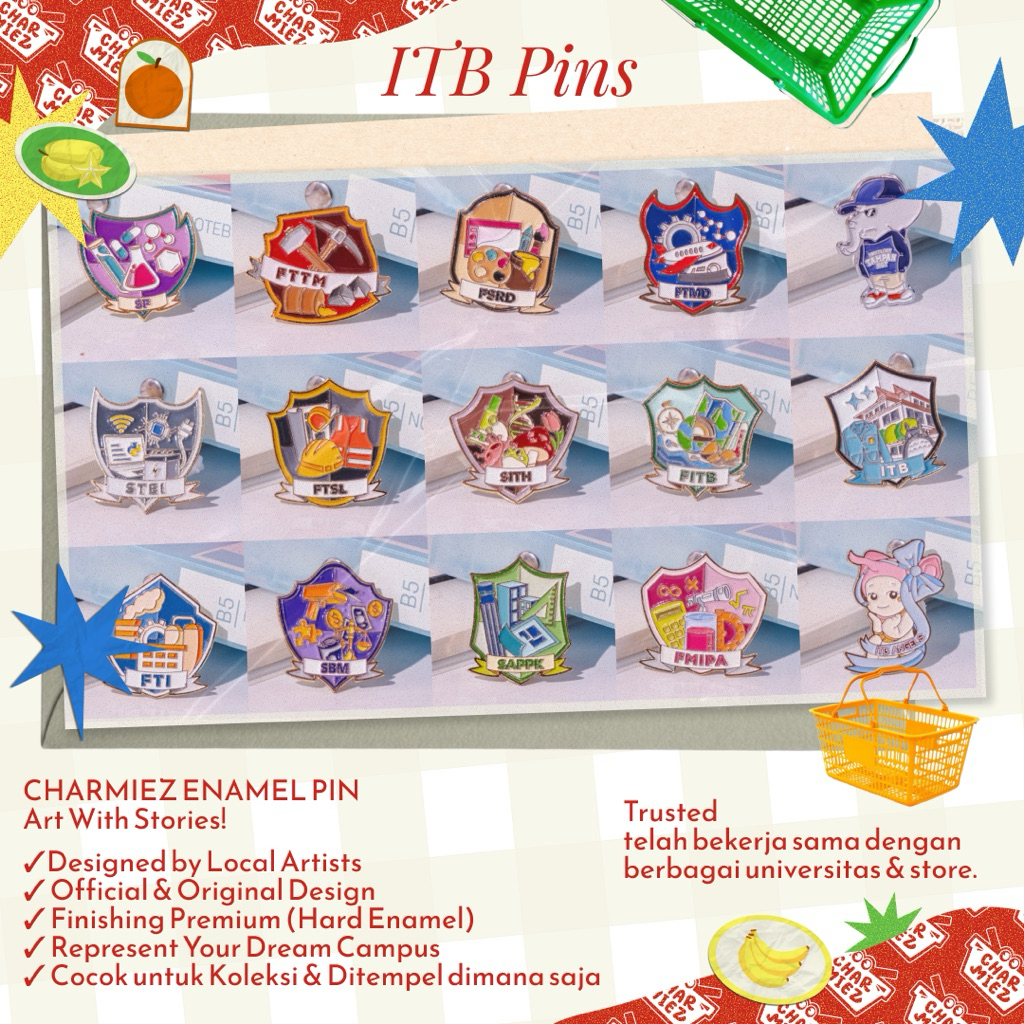 Enamel Pin ITB OFFICIAL Merchandise | Enamel Pin Fakultas ITB | Merchandise ITB [BERIZIN RESMI ITB]