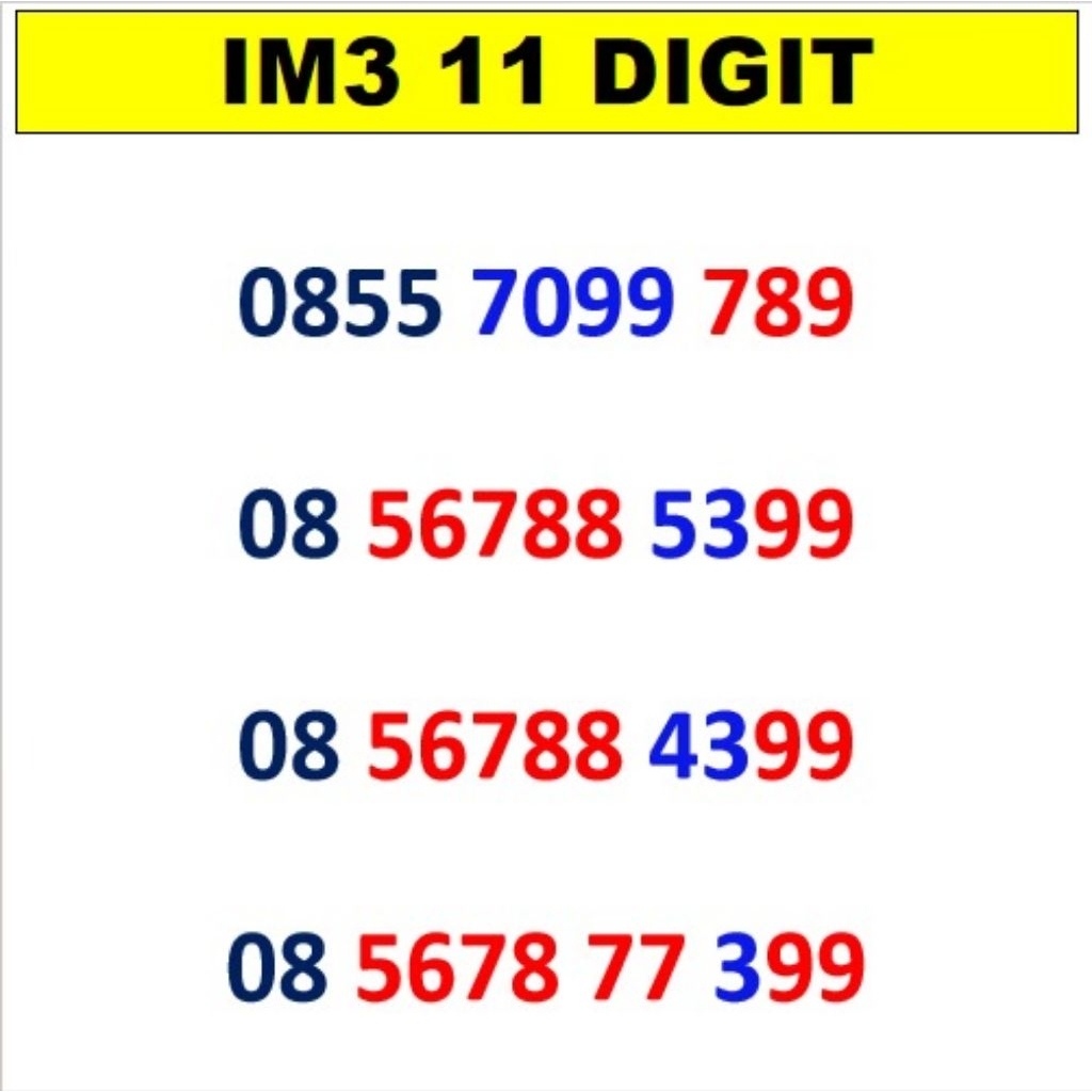 Nomor Cantik Indosat im3 Ribuan Triple