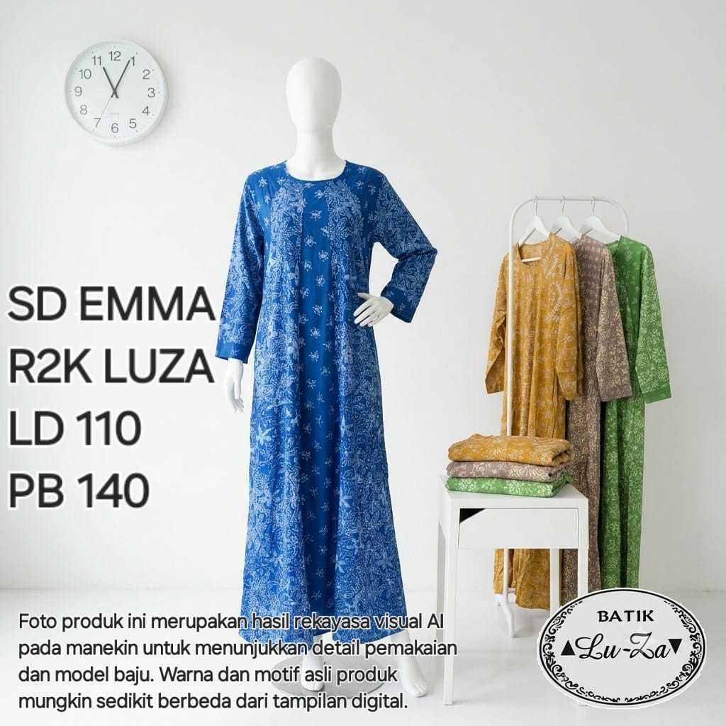 SD EMMA R2K LUZA asli ori pekalongan gamis batik bahan daster adem pondok putri tangan panjang motif