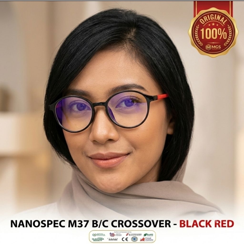 ORIGINAL 100% | Kacamata Terapi MGI Nanospec M37C | Anti Radiasi Blue Light Ion Negatif Germanium