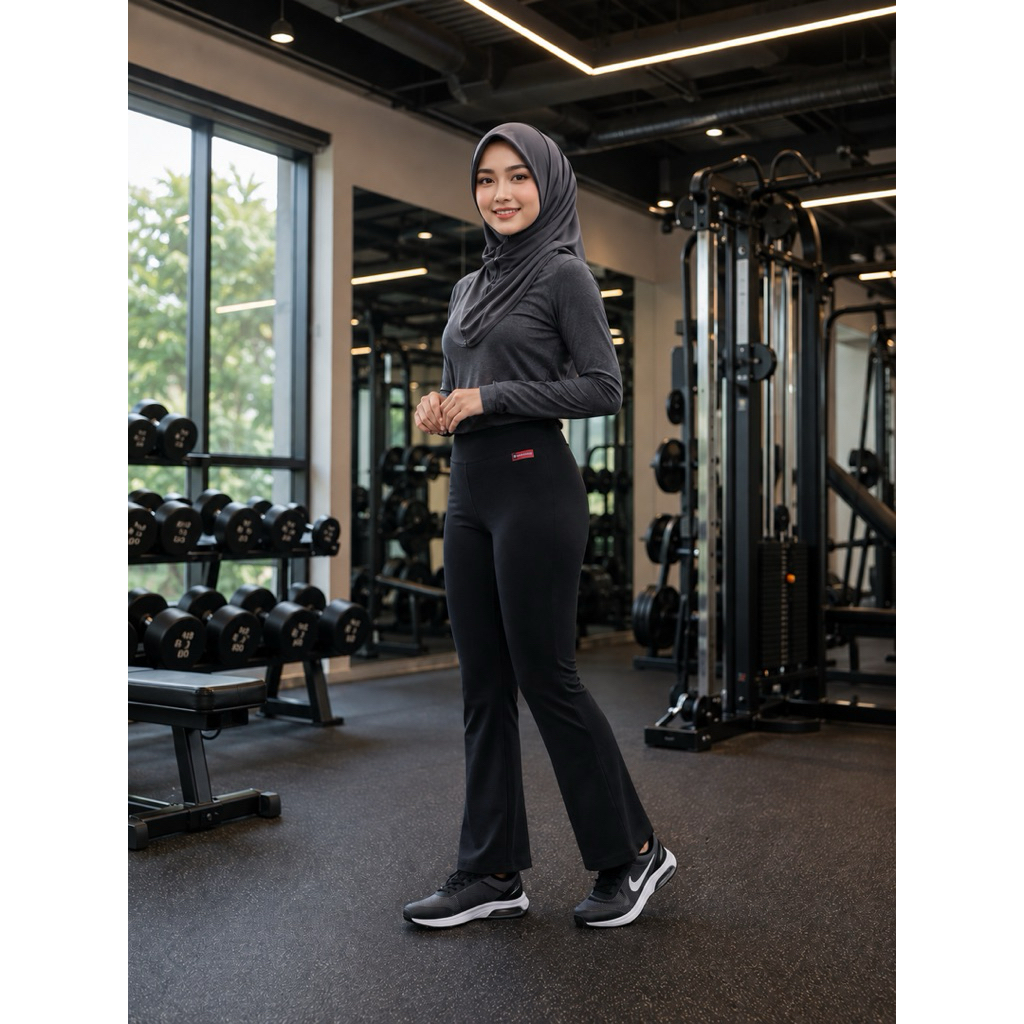 Celana Cutbray Wanita Unclewest Spandek Katun Super | High Waist | Celana Senam | Celana Yoga | Cela