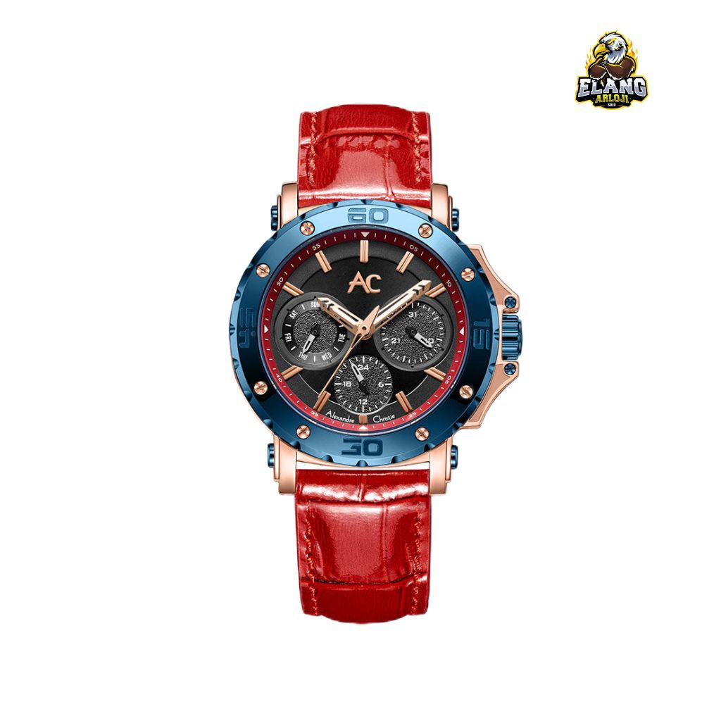 JAM TANNGAN WANITA ALEXANDRE CHRISTIE AC 9205 RED ROSEGOLD BLUE ORIGINAL