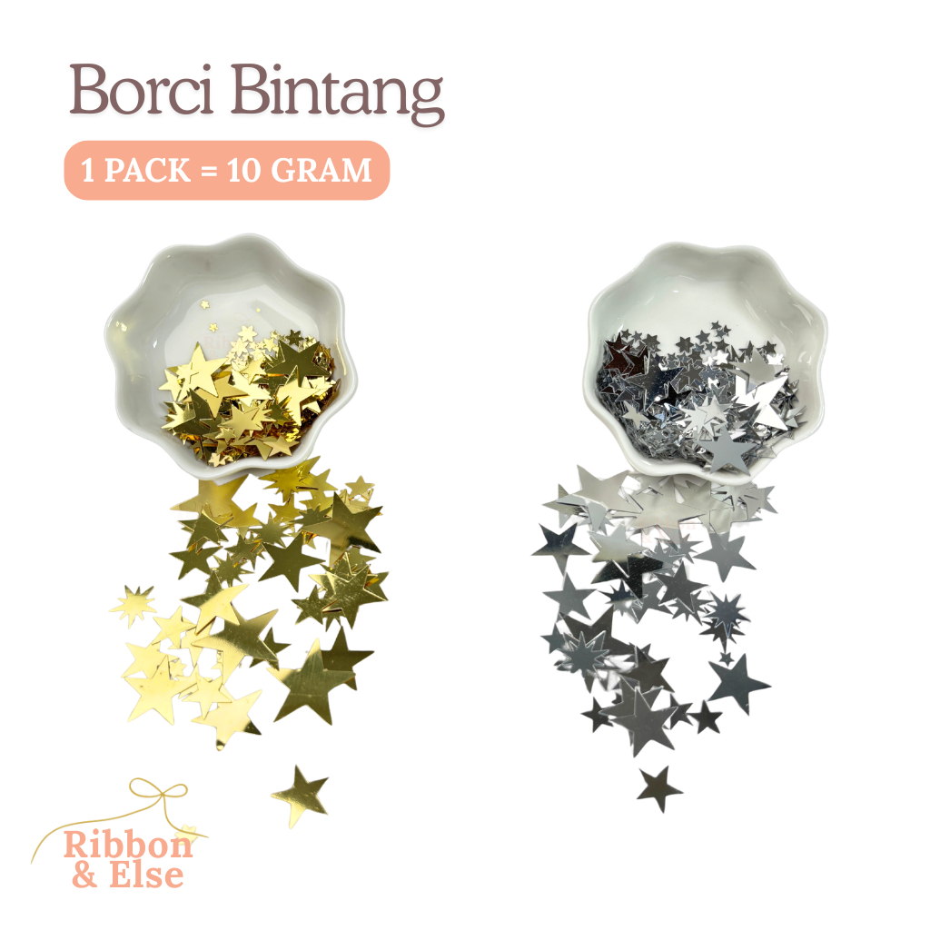 Payet Ramborci Borci Bintang Metalik - 2 Variasi - Ribbon & Else