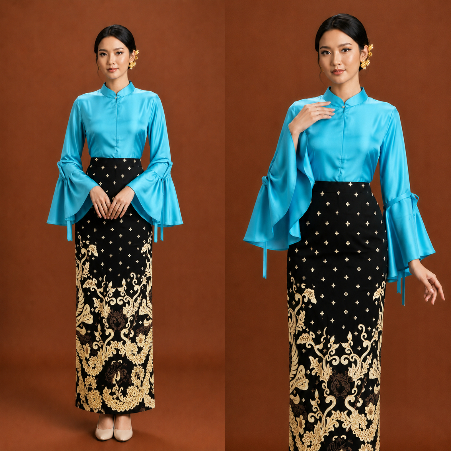 GAMIS BATIK SET KEMEJA BATIK 2499 | BATIK SARIMBIT KELUARGA COUPLE PASANGAN ROK KLOK A LINE BAJU KON