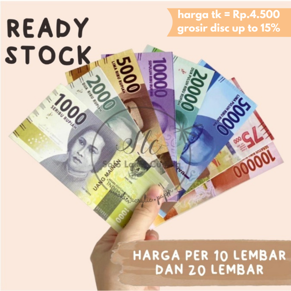10pcs dan 20pcs UANG MAINAN REPLIKA UANG UNTUK BOUQUET MONEY UANG MAHAR SESERAHAN UANG PALSU KERAJIN