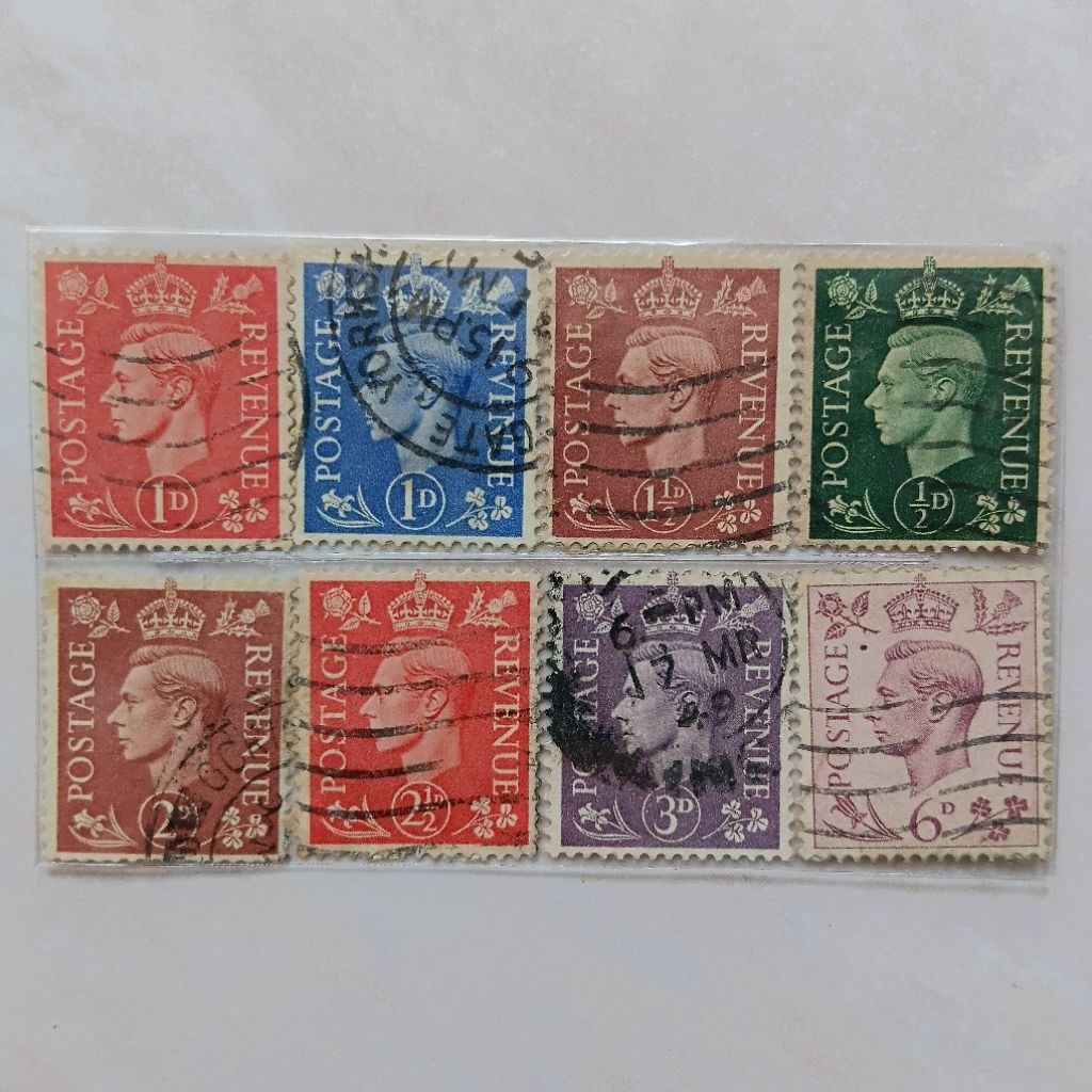 Prangko Perangko Kuno Tua Inggris UK 1937-1951 - YN3366