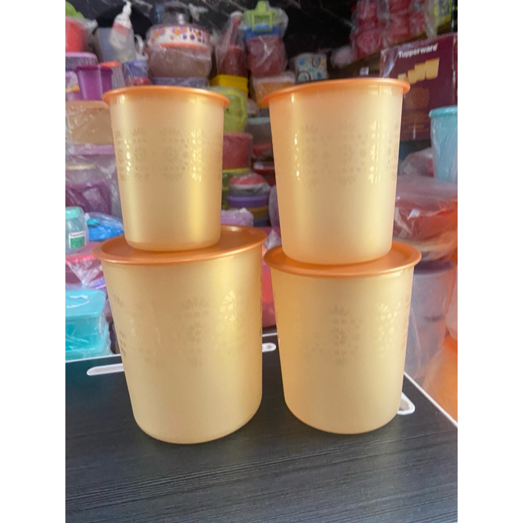set toples warna gold Tupperware baru