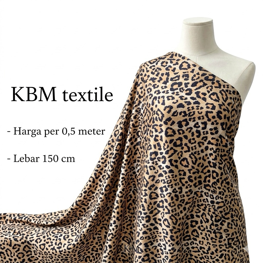 Kain Satin Motif Macan / Leopard - Silk Satin Lembut Bahan Blouse & Gamis