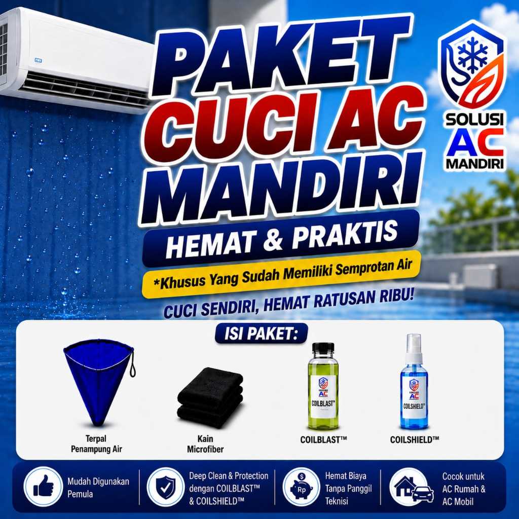 Alat Cuci AC Rumah 1 Set Komplit Tanpa Semprotan