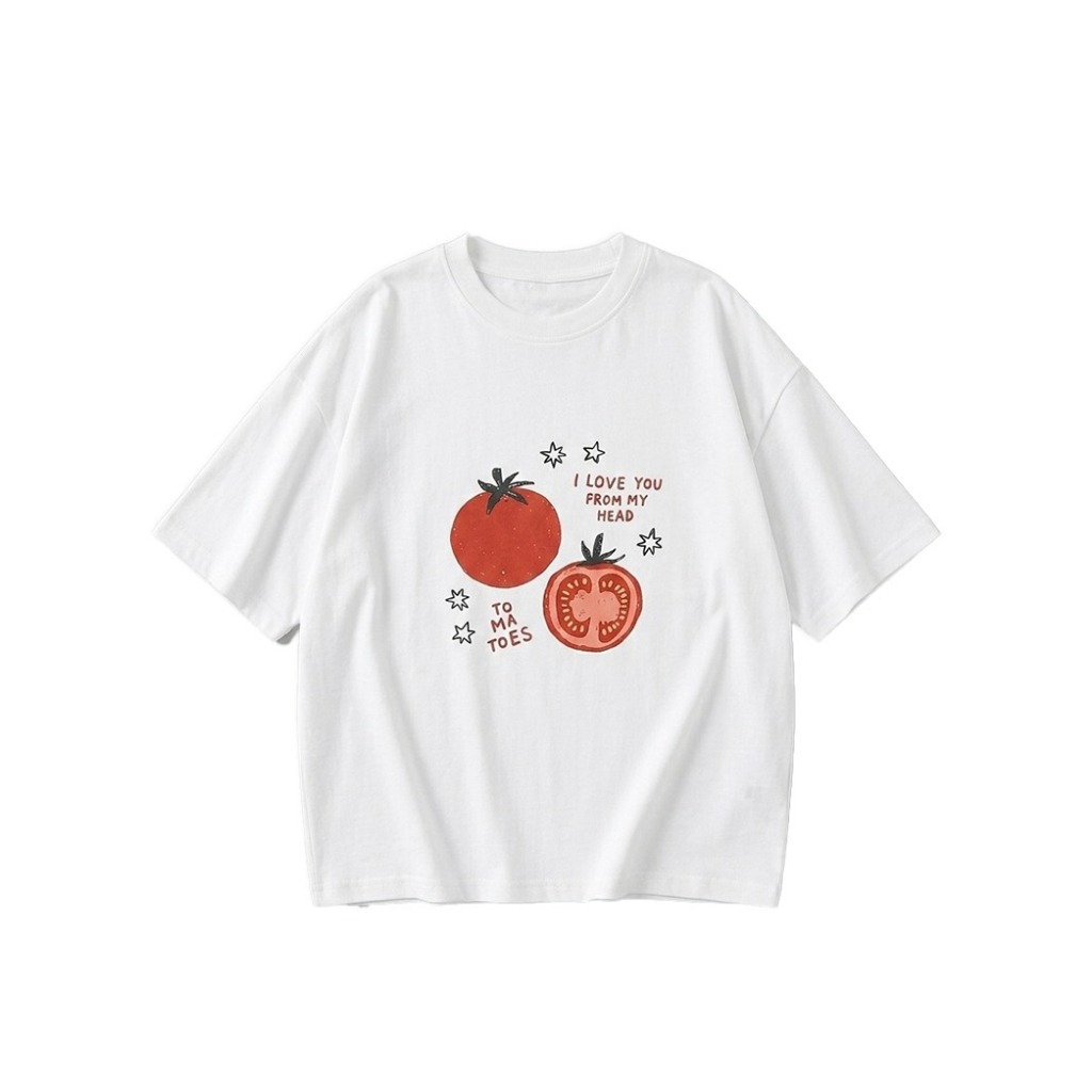Caz | Baju Kaos Boxy Anak Cotton Combed 30s - Tomatoes
