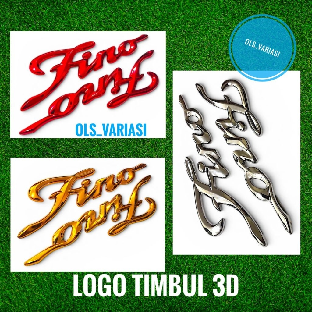 emblem logo yamaha fino 125 / emblem logo fino timbul 3d chrome sepasang / emblem yamaha fino grande