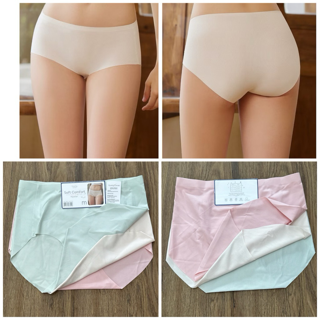 Young curves panty pack isi 3 C04-100671 seamless hipster