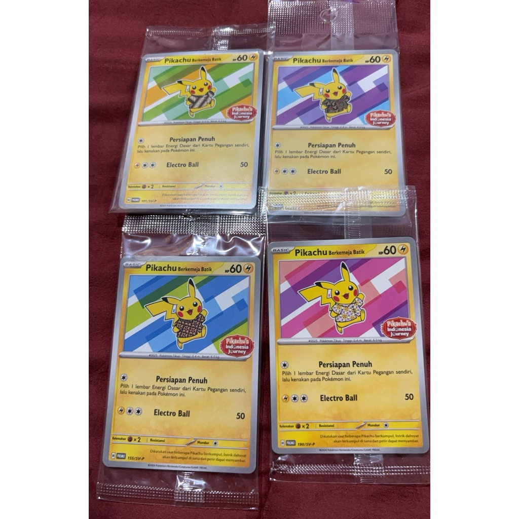 Kartu Pokemon TCG Indonesia Promo Card Pikachu Berkemeja Batik Full Set