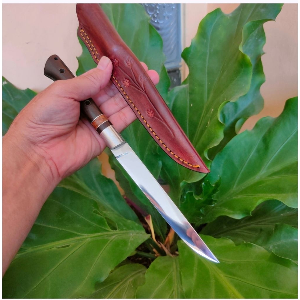 K110 Handmade 14cm Boning Kitchen knife, Pisau dapur dan boning dengan baja Bohler K110 yang super t