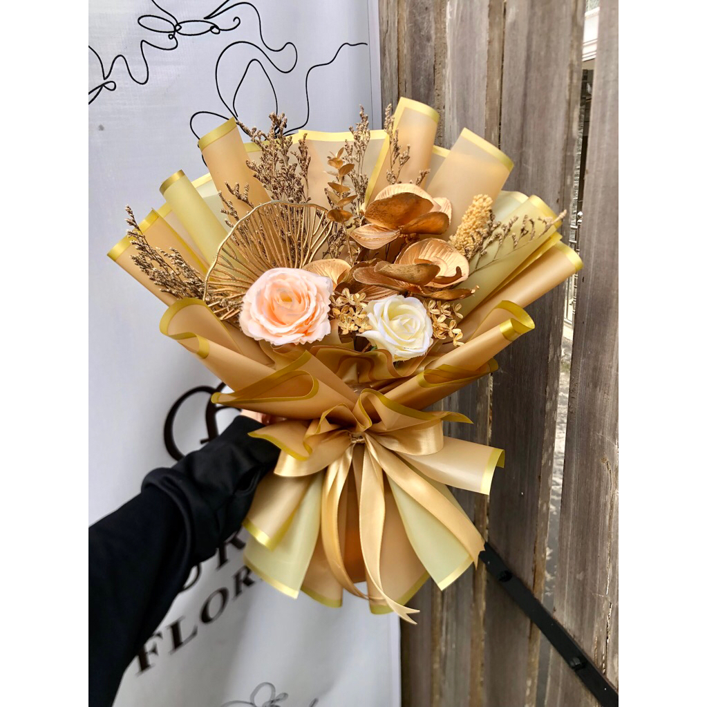 Gold Artificial Flower Bouquet
