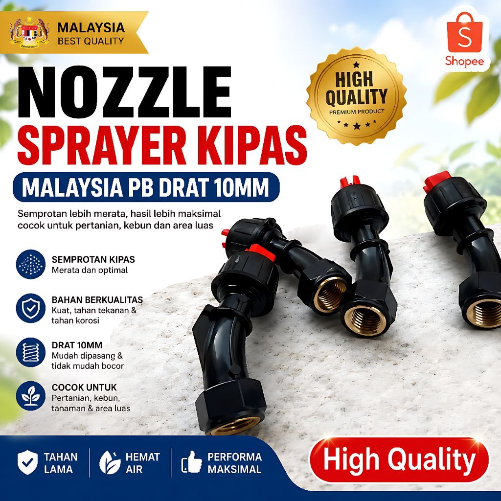Nozzle Sprayer kipas Malaysia PB Drat 10Mm