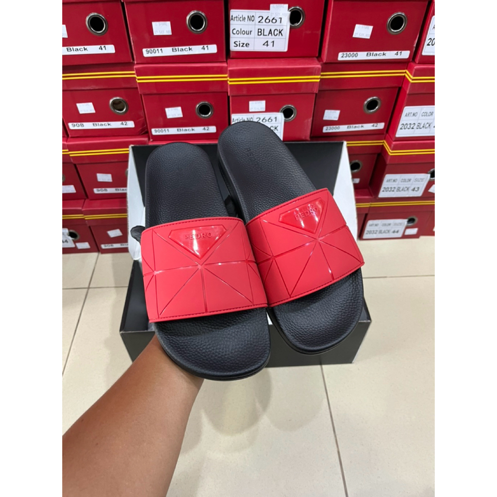 Sandal Slide Pedro Karet - Red