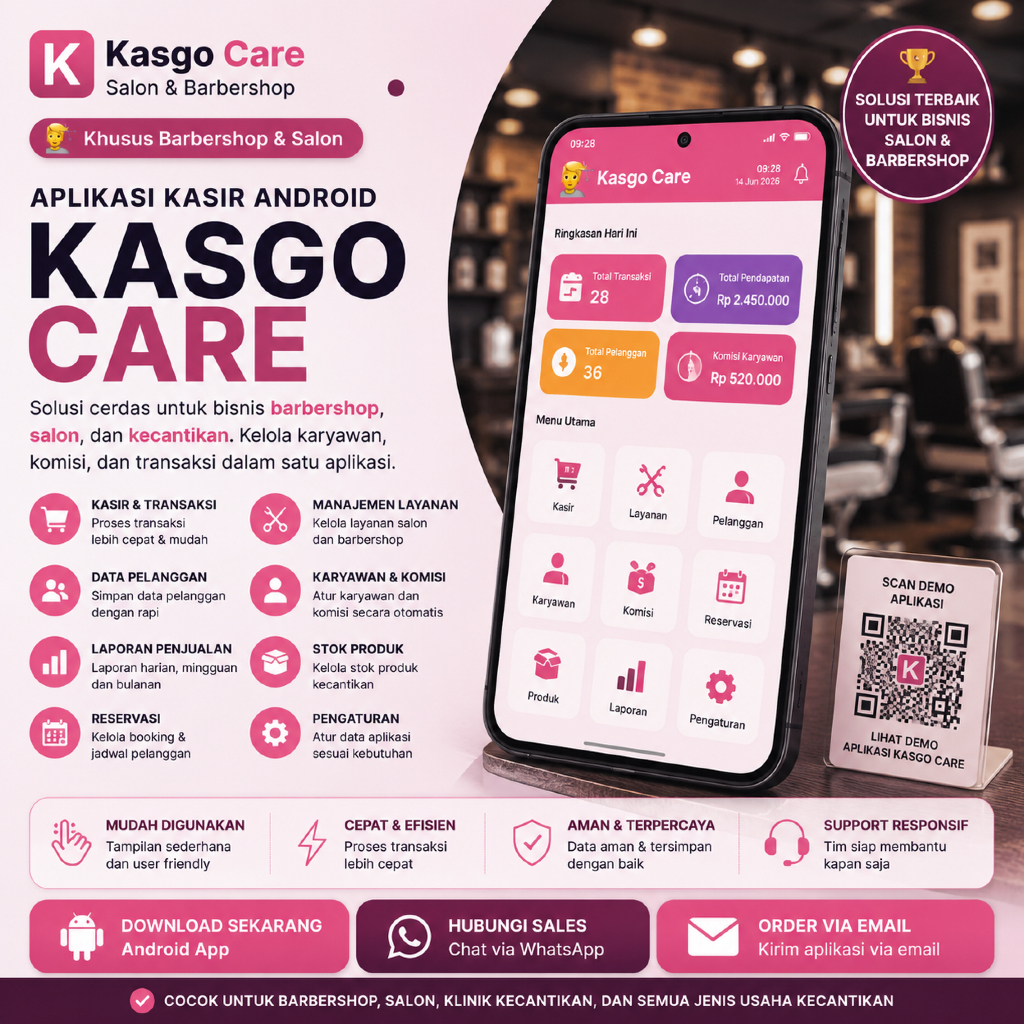 Aplikasi Kasir Salon Barbershop Android Kelola Reservasi Pelanggan Dan Transaksi