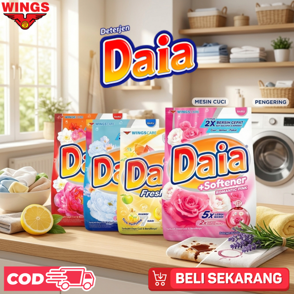 DAIA - Detergen Bubuk 495 g | Daia 800 g | Daia 1.5 kg | Daia 1.7 kg