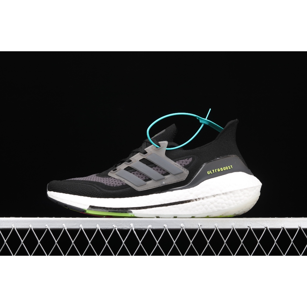 SIZE 39 1/3 READY STOCK - Adidas UltraBoost 21 Black Solar Silver Metallic (Ultra Boost) (Sepatu Lar