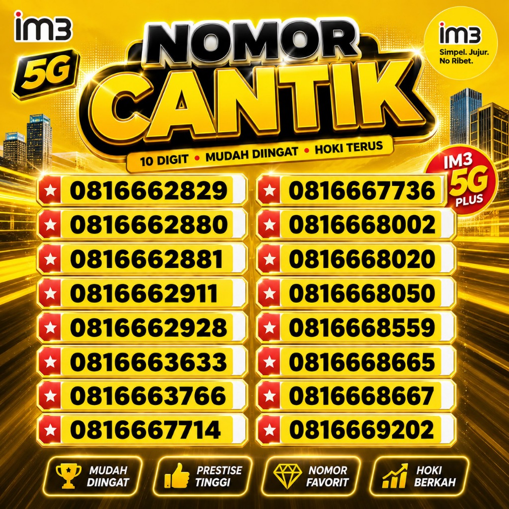 Nomor Cantik Indosat 10 DIgit Kartu Perdana im3 Nomer Cantik im3 10 Angka 666