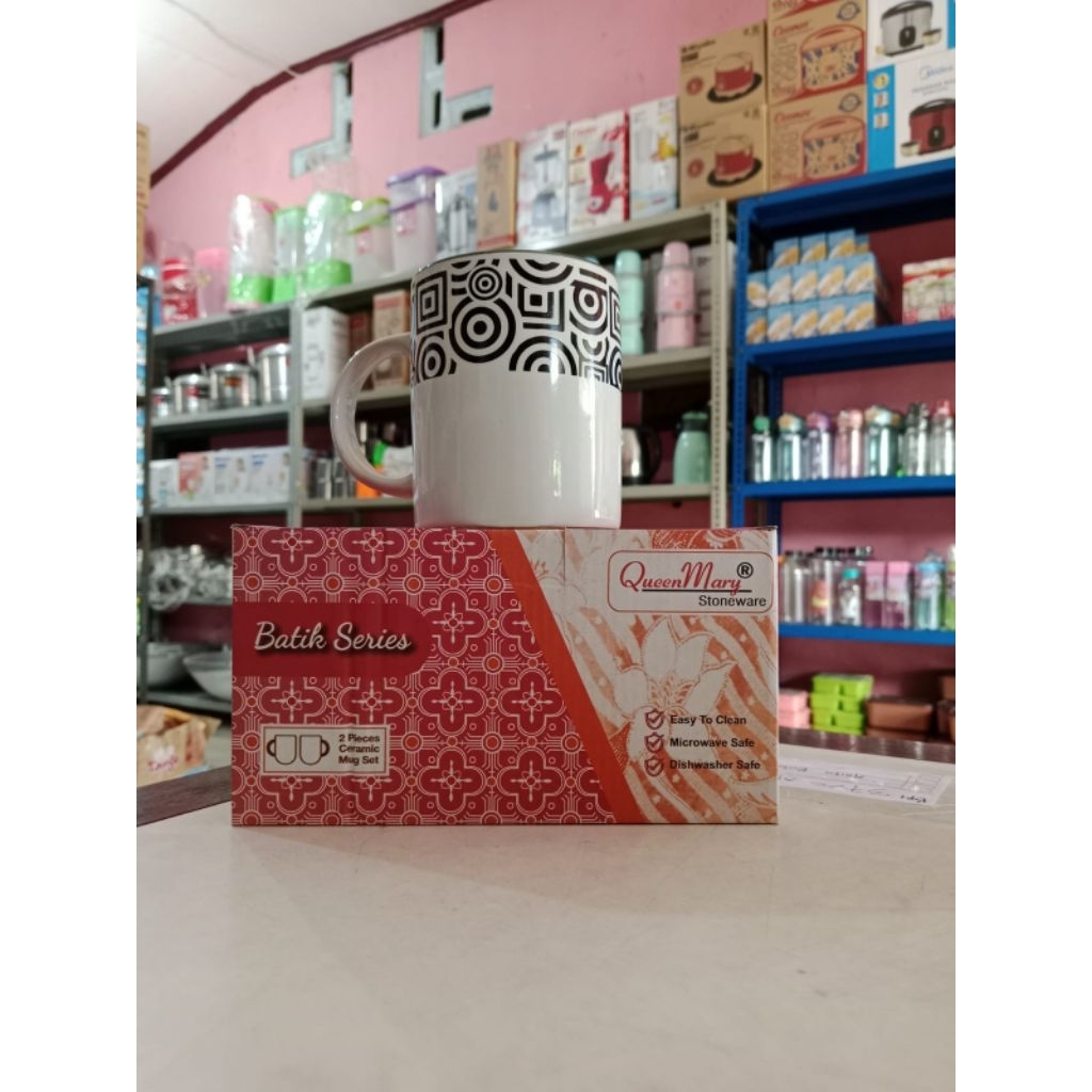 Gelas mug batik set isi 2 pcs