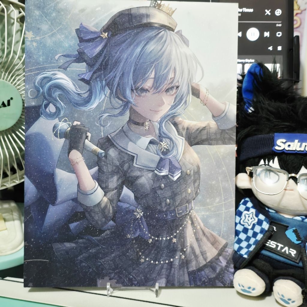 Hoshimachi Suisei Kartu A4 Waifu Goddess Story Collection Glittery Tebal Card - Vtuber