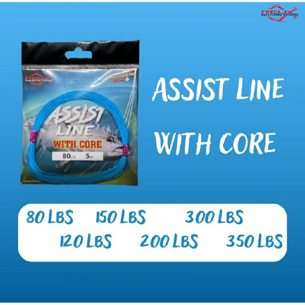 Assist Line With Core Relix Nusantara Senar Pancing Laut penyambung Umpan dan PE Leader