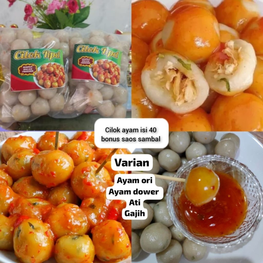 Cilok isi ayam, gajih / Cilok Puyuh