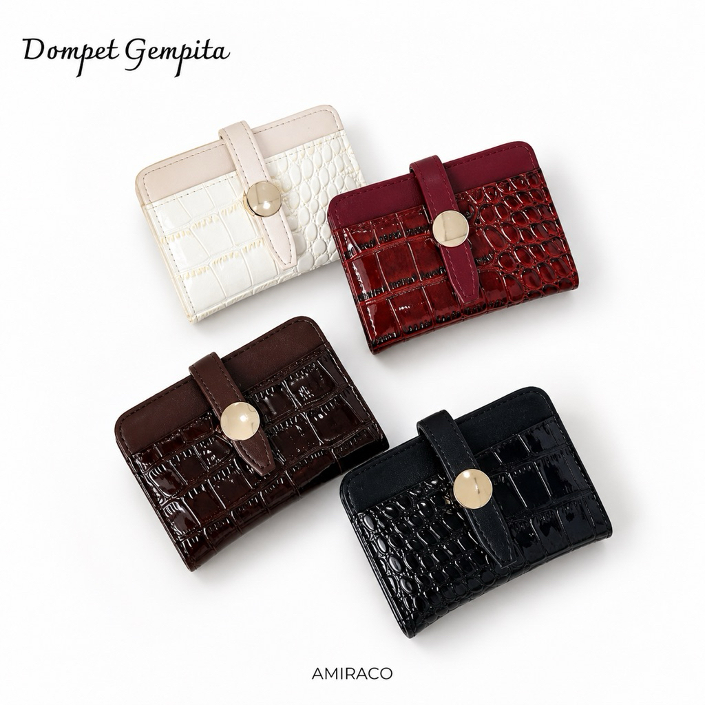 AMIRACO - GEMPITA CROCO Dompet Mini Wanita Size 12x9 Cm