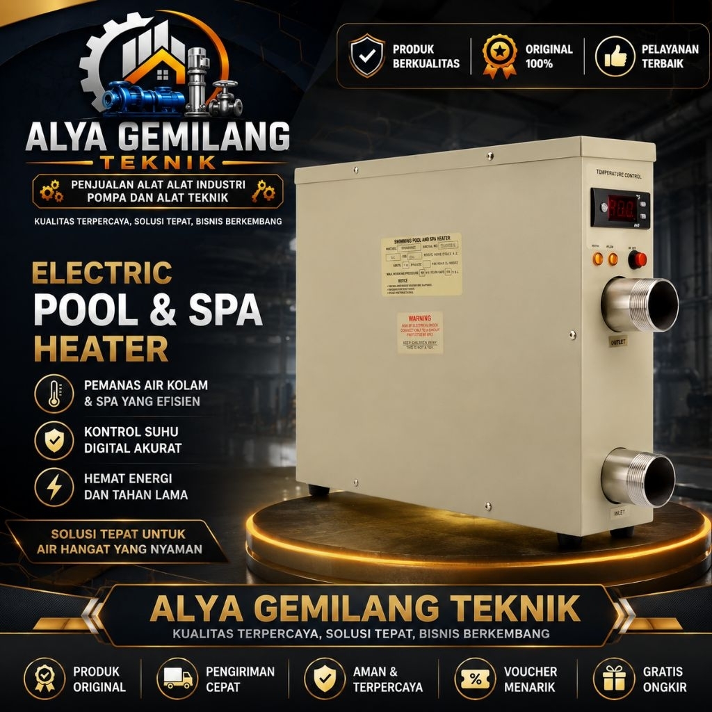 heater elektrik 5,5 kw pemanas air kolam renang Spa Primapro heater