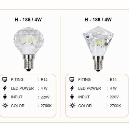 Hanmac Lampu Kristal Mini H-185 4W E14 Warm White