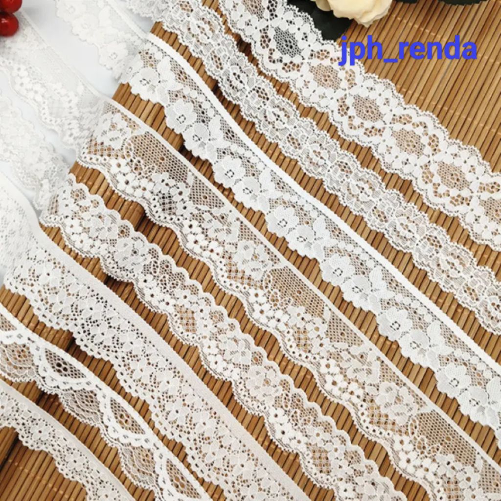 (per roll 15yard) Renda Stretch lebar 2cm,3cm,6cm, renda elastis, renda karet, renda strech