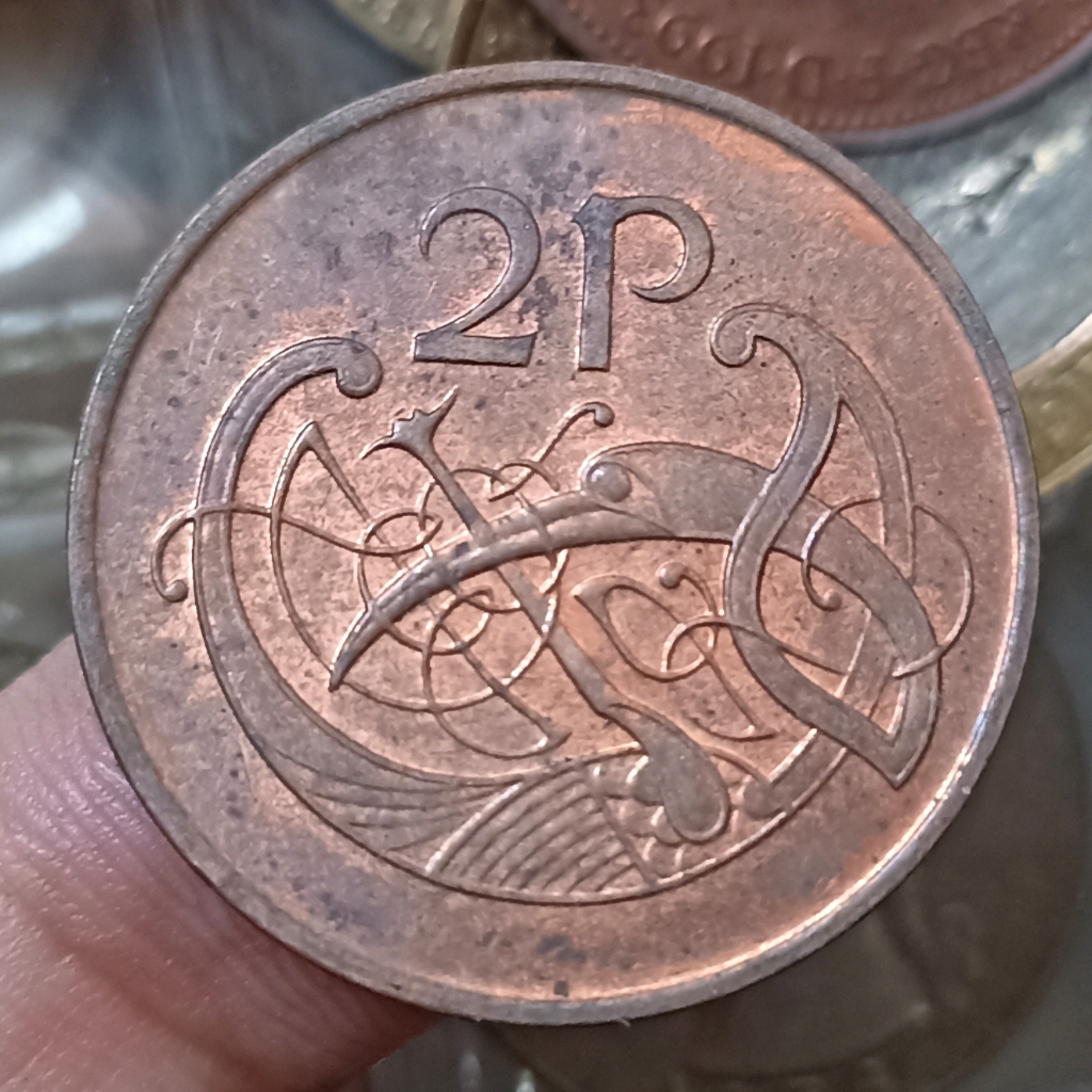Koin Kuno  Irlandia (Ireland) 2 Pence Tahun 1995